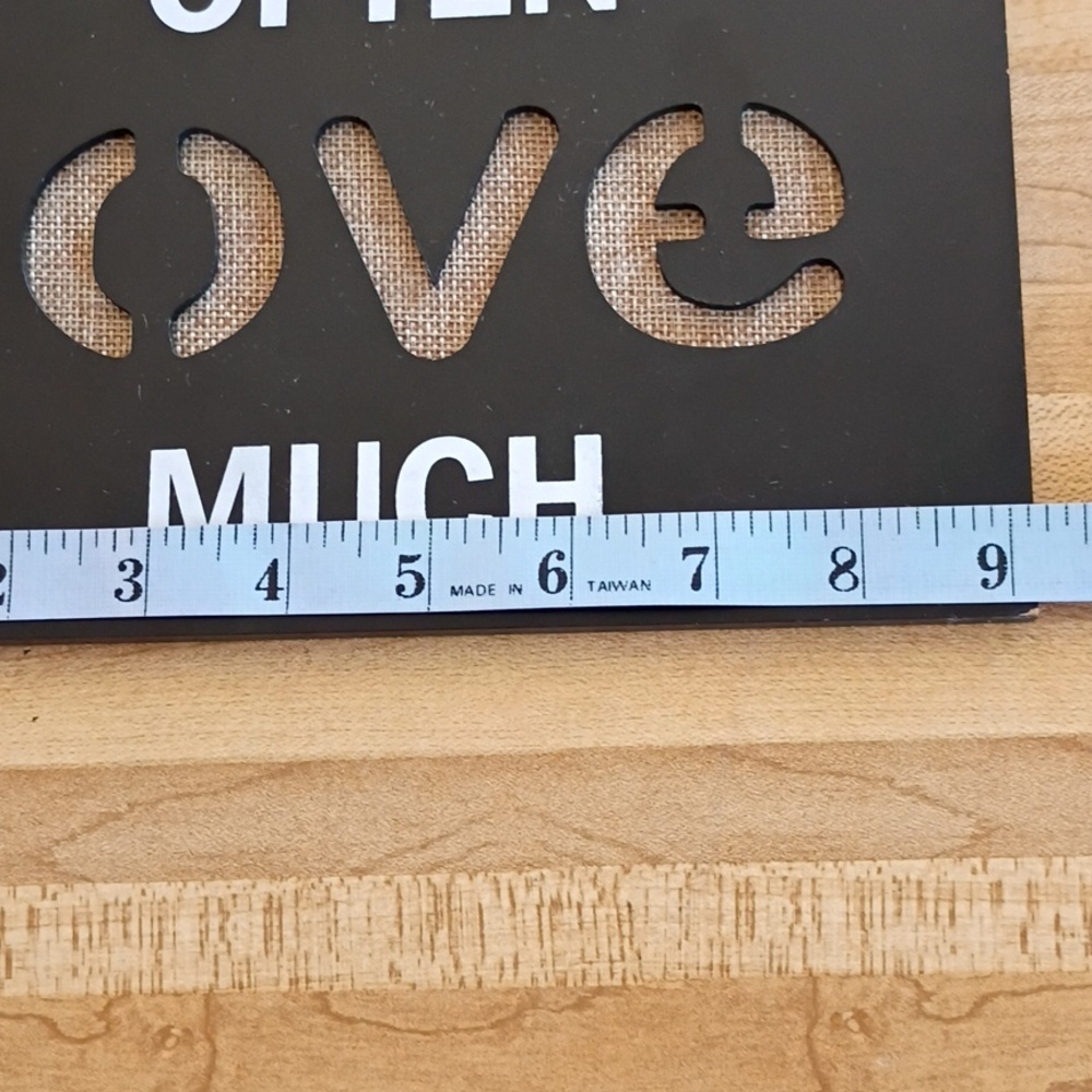 Live Laugh Love RusticWood Wall Sign - Black and Burlap - Picture 4 of 5